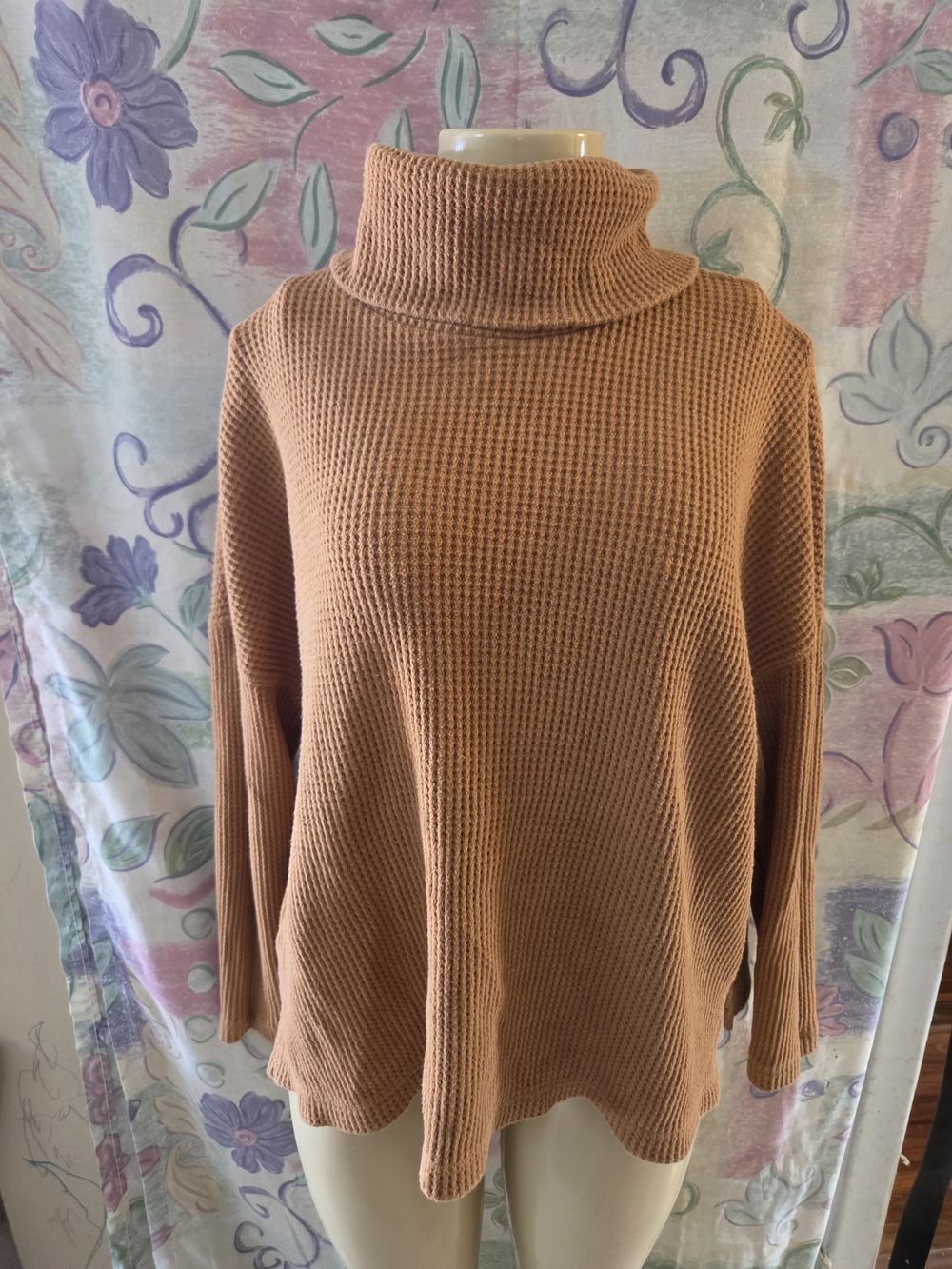 Old Navy Peach Waffle Knit Turtleneck Sweater